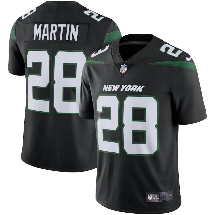 Men New York Jets #28 Curtis Martin Nike Stealth Black Retired Player Limited Team NFL Jersey